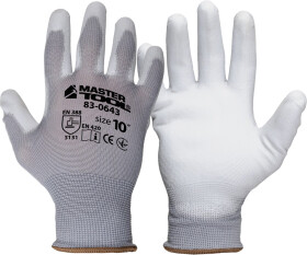 Рукавички робочі MasterTool Безшовні трикотажні з поліуретановим покриттям сірі