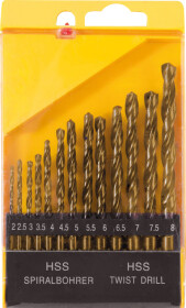 Набір свердл MasterTool спіральних по металу 11-0413 2-8 мм 13 шт.