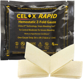 Гемостатичний бинт Celox Z-Fold Rapid Hemostatic Gauze НФ-00001922