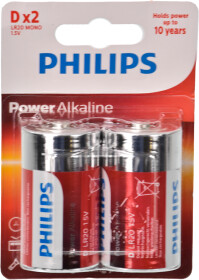 Батарейка Philips Power Alkaline LR20P2B/10 D 1,5 V 2 шт