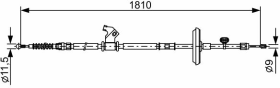 Трос ручного гальма Bosch 1 987 482 507