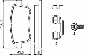 Тормозные колодки Bosch 0986494735