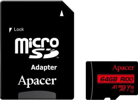 Карта памяти Apacer microSDXC 64 ГБ с SD-адаптером AP64GMCSX10UB-R