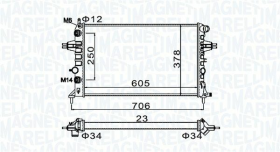 Радіатор охолодження двигуна Magneti Marelli 350213158200