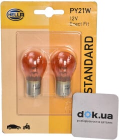 Автолампа Behr Hella Standard PY21W BAU15s 21 W жовта 8GA006841123