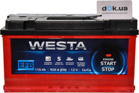 Акумулятор Westa 6 CT-110-R EFB Start Stop WEFB110