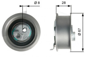 Натяжний ролик ременя ГРМ Gates T43237