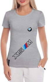 Футболка жіноча Globuspioner класична BMW X5 M сіра принт спереду
