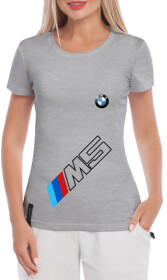Футболка женская Globuspioner классическая BMW M5 серая принт спереди