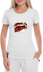 Футболка женская Globuspioner классическая Mini Cooper 2 белая принт спереди