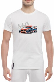 Футболка мужская Globuspioner классическая Volvo S60 белая принт спереди
