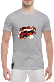 Футболка мужская Globuspioner классическая Mini Cooper 2 серая принт спереди