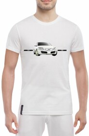 Футболка мужская Globuspioner классическая Volvo V79 белая принт спереди