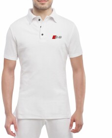 Футболка чоловіча Globuspioner поло Audi S6 біла принт спереду