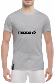 Футболка мужская Globuspioner классическая Mazda 6 серая принт спереди