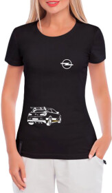 Футболка женская Globuspioner классическая Opel 100 черная принт спереди
