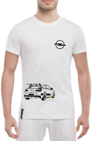 Футболка мужская Globuspioner классическая Opel 100 белая принт спереди