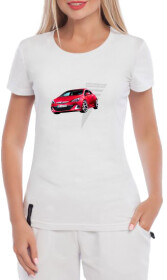 Футболка женская Globuspioner классическая Opel Astra GTC белая принт спереди