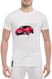 Футболка мужская Globuspioner классическая Opel Astra GTC белая принт спереди