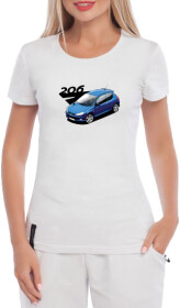 Футболка женская Globuspioner классическая Peugoet 206 белая принт спереди