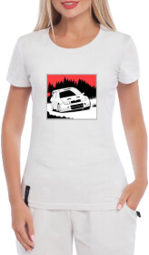 Футболка женская Globuspioner классическая Skoda Fabia белая принт спереди