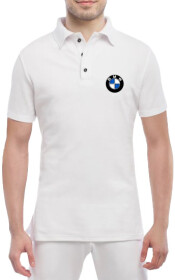 Футболка чоловіча Globuspioner поло BMW Retro Logo біла принт спереду
