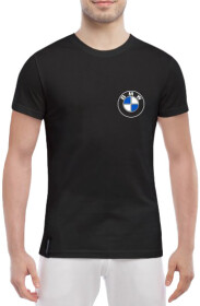 Футболка чоловіча Globuspioner класична BMW Retro Logo чорна принт спереду