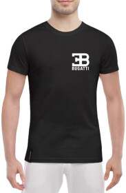 Футболка мужская Globuspioner классическая Bugatti Logo черная принт спереди