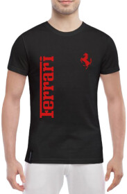 Футболка чоловіча Globuspioner класична Ferrari Logo чорна принт спереду