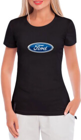 Футболка женская Globuspioner классическая Ford Big Logo черная принт спереди