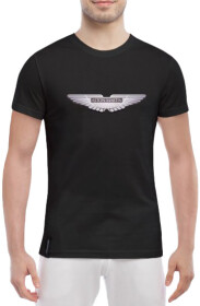 Футболка мужская Globuspioner классическая Aston Martin Logo Silver черная принт спереди