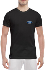 Футболка чоловіча Globuspioner класична Ford Logo чорна принт спереду