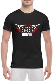 Футболка чоловіча Globuspioner класична Audi Driver чорна принт спереду