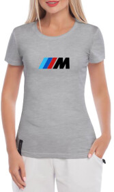 Футболка жіноча Globuspioner класична BMW M Big Logo сіра принт спереду