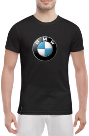 Футболка чоловіча Globuspioner класична BMW Big Logo чорна принт спереду