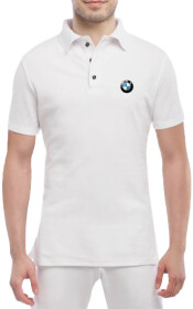 Футболка мужская Globuspioner поло BMW Big Logo белая принт спереди