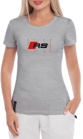 Футболка женская Globuspioner классическая Audi RS серая принт спереди