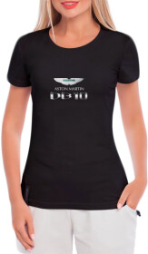 Футболка женская Globuspioner классическая Aston Martin DB10 черная принт спереди