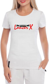 Футболка женская Globuspioner классическая Lancer X белая принт спереди