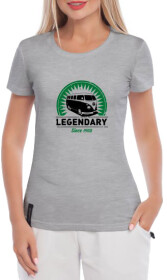 Футболка женская Globuspioner классическая Legendary Since 1950 серая принт спереди
