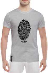 Футболка чоловіча Globuspioner класична Mercedes DNA сіра принт спереду