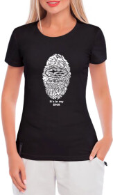 Футболка жіноча Globuspioner класична Subaru DNA чорна принт спереду