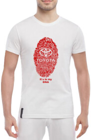 Футболка чоловіча Globuspioner класична Toyota DNA біла принт спереду