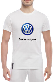 Футболка мужская Globuspioner классическая Volkswagen Logo белая принт спереди