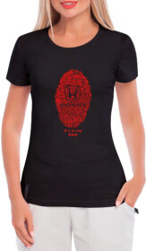 Футболка женская Globuspioner классическая Honda DNA черная принт спереди