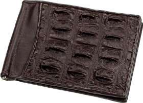 Затискач для купюр Crocodile Leather 18170 колір коричневий