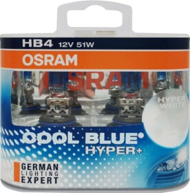 Автолампа Osram Cool Blue Hyper+ H4B P22d 51 W синяя 69006CBH-HCB