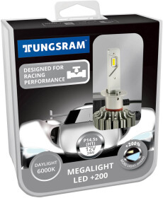 Автолампа Tungsram Megalight LED +200 H1 P14,5s 24 W 60410