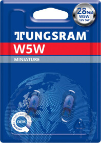 Автолампа Tungsram Miniature Standard W5W W2,1x9,5d 5 W синяя 501NB