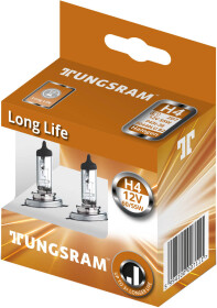 Автолампа Tungsram Long Life H4 P43t 55 W 60 W прозрачная 50440LU